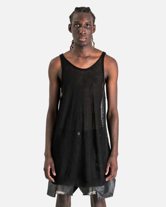  릭 오웬스 민소매 티셔츠 탱크 블랙