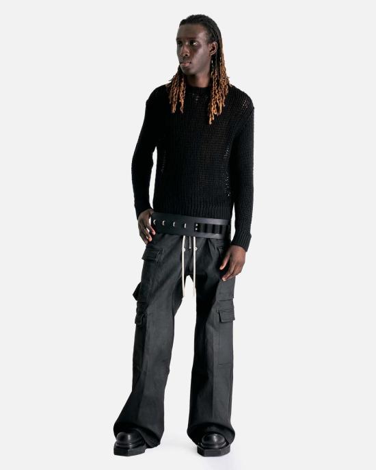  릭 오웬스 스웨터 라운드넥 블랙 - RICK OWENS