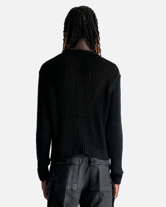  릭 오웬스 스웨터 라운드넥 블랙 - RICK OWENS