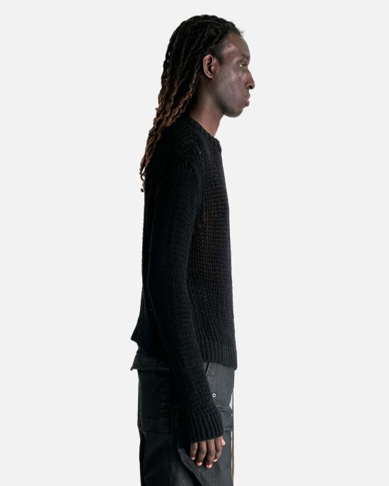  릭 오웬스 스웨터 라운드넥 블랙 - RICK OWENS