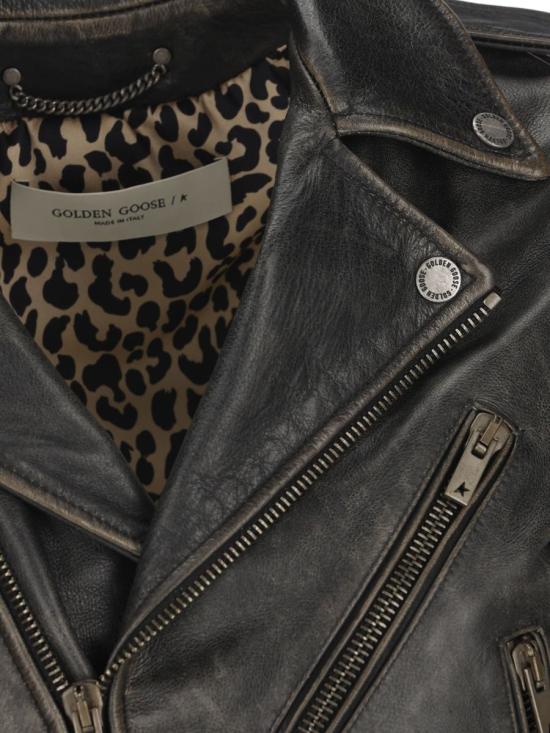 25FW 골든구스 가죽 자켓 GWP00848P00064790100 AI25 Black - GOLDEN GOOSE