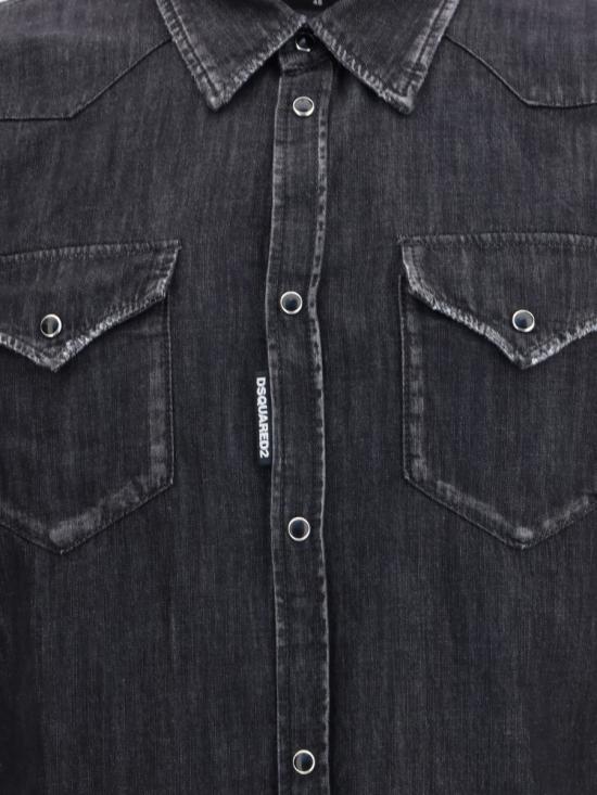 25FW 디스퀘어드2 데님 셔츠 S74DM0936S30826 900 Black - DSQUARED2