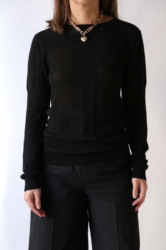  고셰르 후드 티셔츠 롱슬리브 탑 블랙