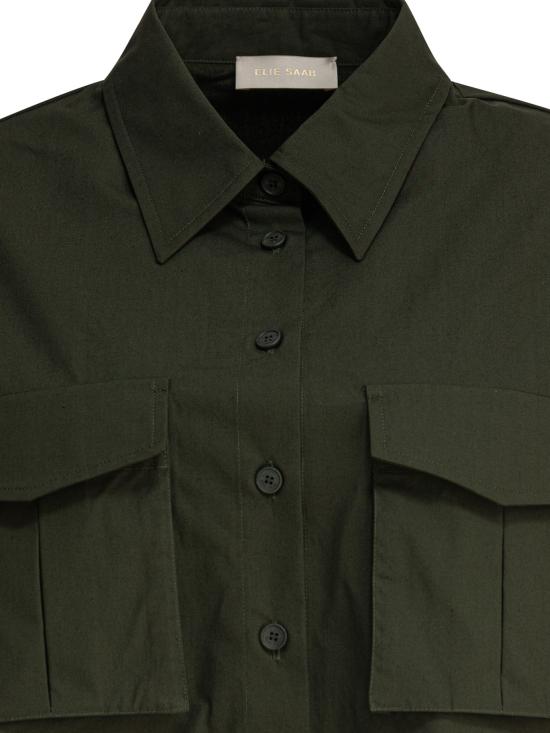 25SS 엘리 사브 셔츠 SH089NS25PO009PALMSHADE GREEN - ELIE SAAB