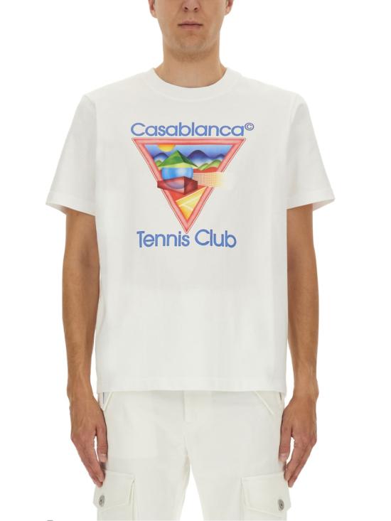 25FW 카사블랑카 반팔 티셔츠 MPF25JTS001 01TENNISCLUBICON MULTICOLOUR