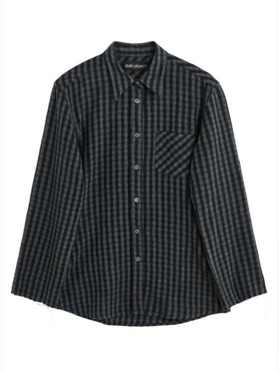 24FW 아워레가시 블라우스 W4242DP PRINCIPALCHECKRURANWOOL GREY