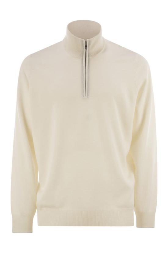 25SS 브루넬로 쿠치넬리 캐시미어 집업 니트 M2200124 CO312 CREAM