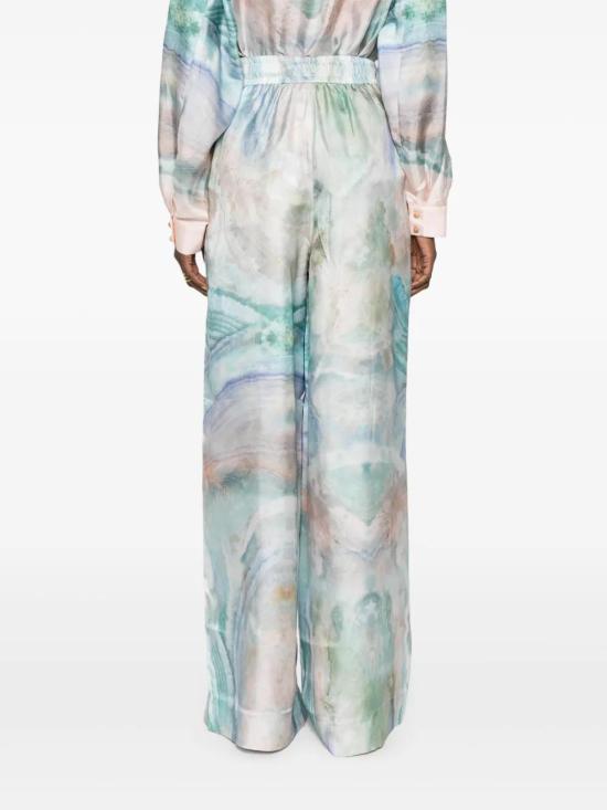 25SS 짐머만 스트레이트 팬츠 4021PS251 BLUAGA MULTICOLOUR - ZIMMERMANN