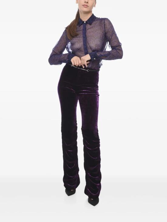  구찌 벨티드 러치드 팬츠 761072 Z8BMQ5976 PURPLE - GUCCI