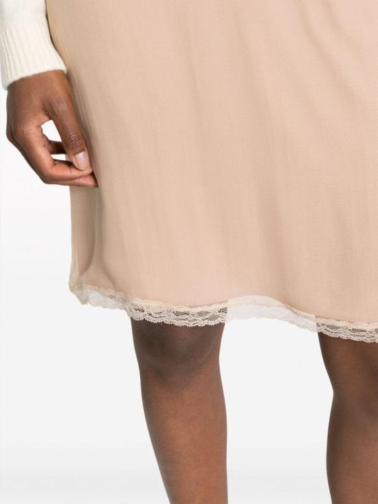  구찌 실크 쉬폰 레이스 트림 스커트 760549 XUAI05735 NUDE - GUCCI