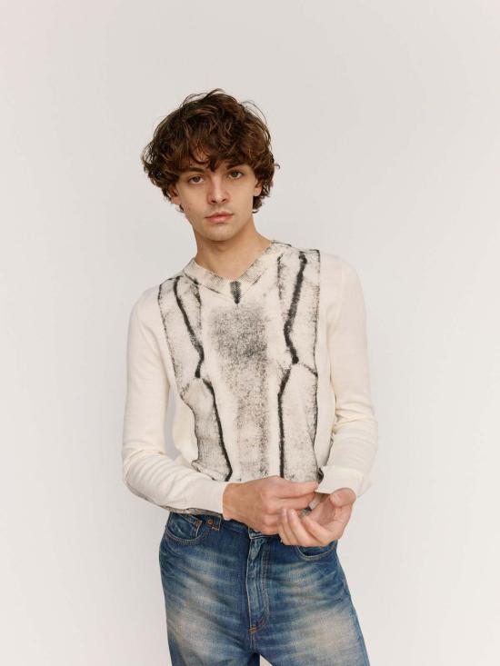  MM6 메종마르지엘라 스웨터 Mm6 메종 마르지엘라 V넥 - MM6 MAISON MARGIELA