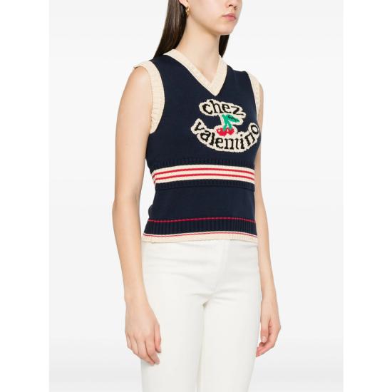 25FW 발렌티노 가라바니 민소매 티셔츠 7B3KM06E9HM 0W6 BLUE NEUTRALS - VALENTINO GARAVANI