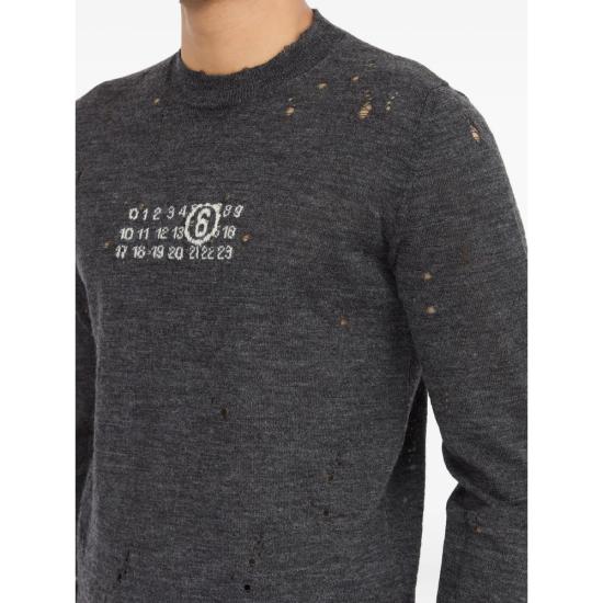 25FW MM6 메종마르지엘라 스웨터 M13134 SH0HL0033 855 GREY - MM6 MAISON MARGIELA