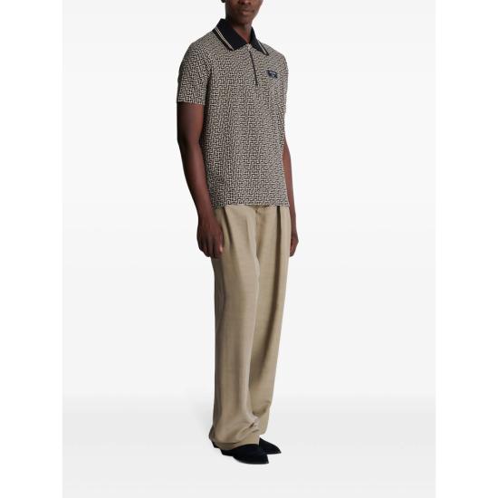 25FW 발망 폴로 티셔츠 EH1GC027BC90 BC90 GFE BLACK NEUTRALS - BALMAIN