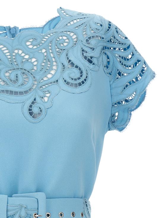  에르마노 설비노 숏 원피스 D422Q359CCILM64120 Light Blue - ERMANNO SCERVINO