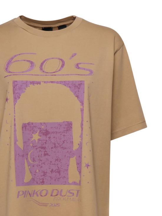 24FW 핑코 반팔 티셔츠 101704 A293DW1 Brown - PINKO