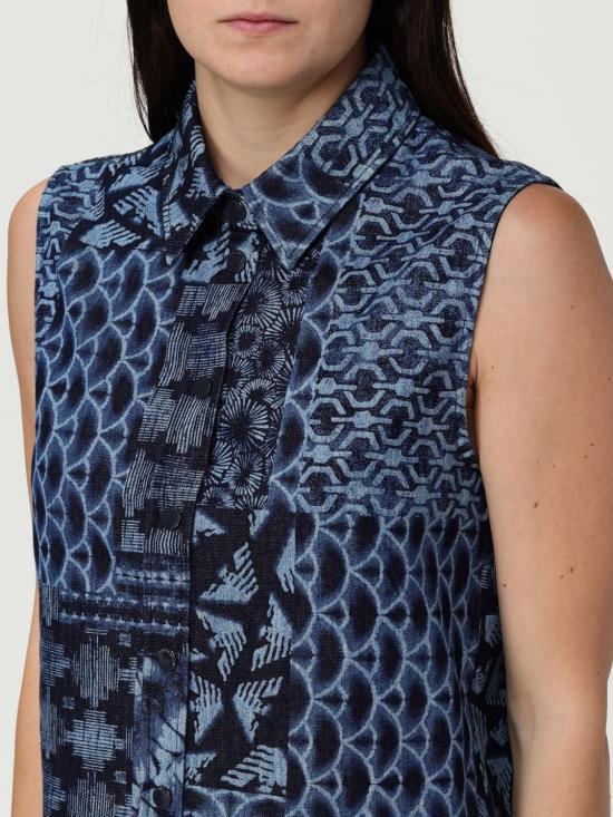 25FW 엠포리오 아르마니 블라우스 EW000755AF12438 FB057 Blue - EMPORIO ARMANI