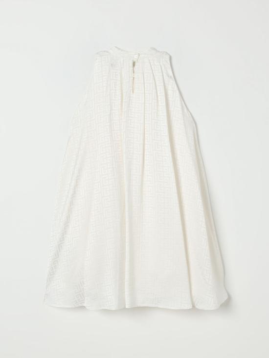 25FW [키즈] 발망 원피스 BW1D62S0192 102 Yellow Cream - BALMAIN