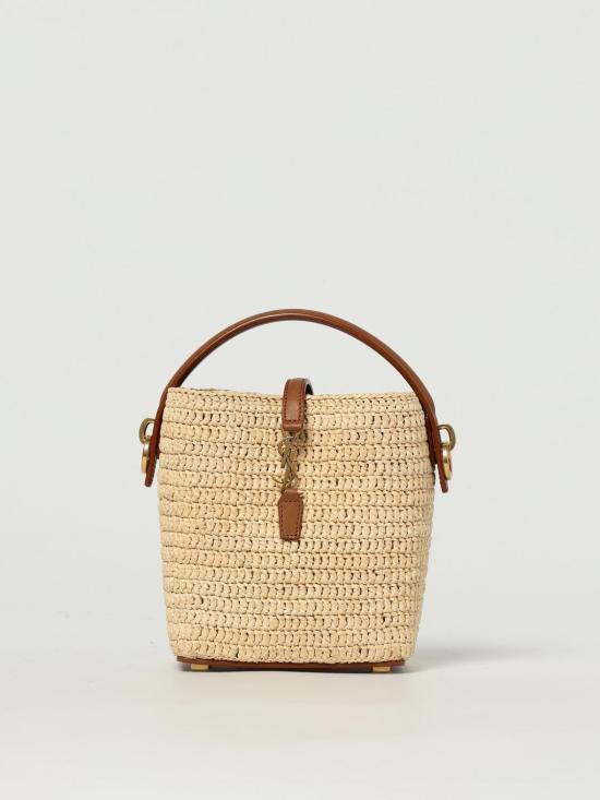 25SS 생로랑 르 37 미니 라피아 버킷백 765870GAAFC 2080 Natural