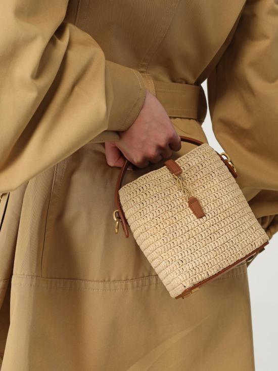 25SS 생로랑 르 37 미니 라피아 버킷백 765870GAAFC 2080 Natural - SAINT LAURENT