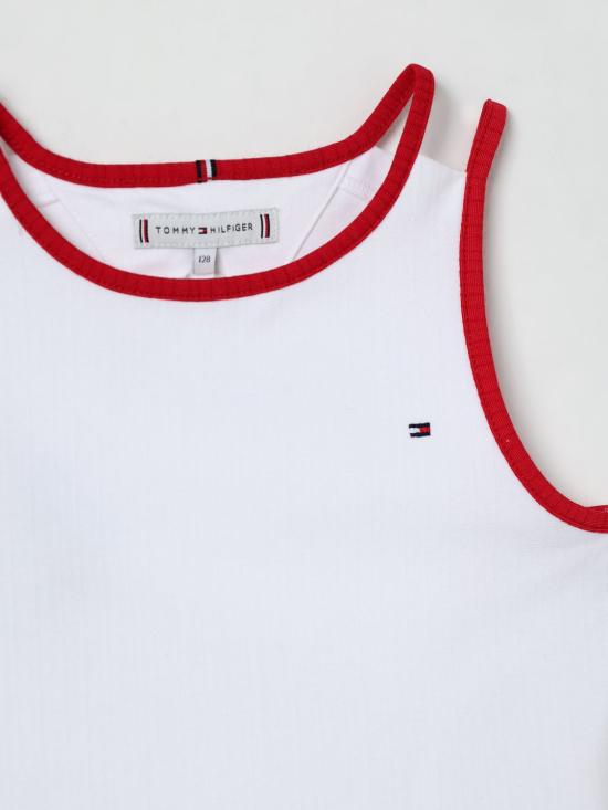 25SS [키즈] 타미힐피거 티셔츠 KG0KG08420 YBR White - TOMMY HILFIGER