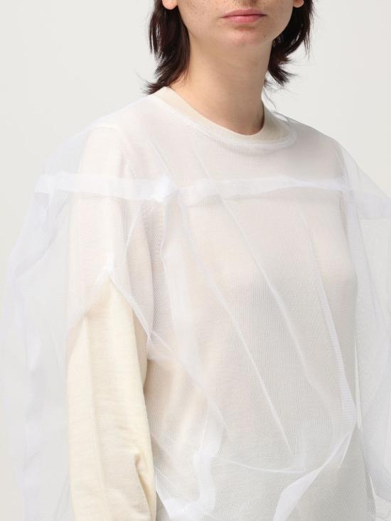 25FW 꼼데가르송 크루넥 멀티레이어 튤 가디건 GOB019 1 White - COMME DES GARCONS
