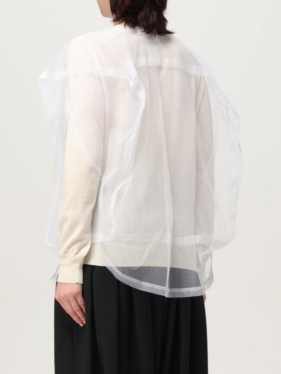 25FW 꼼데가르송 크루넥 멀티레이어 튤 가디건 GOB019 1 White - COMME DES GARCONS