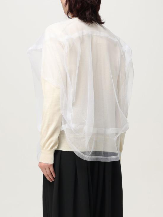 25FW 꼼데가르송 크루넥 멀티레이어 튤 가디건 GOB018 1 White - COMME DES GARCONS