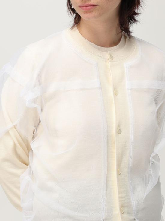25FW 꼼데가르송 크루넥 멀티레이어 튤 가디건 GOB018 1 White - COMME DES GARCONS