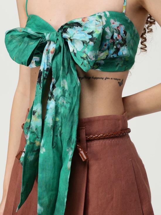 25FW 짐머만 민소매 티셔츠 1788TRS255 GRWCFL Green - ZIMMERMANN