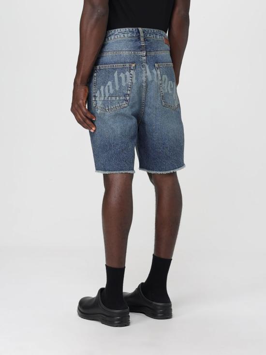 25SS 팜앤젤스 데님 숏팬츠 PMYC003S25DEN003 4540 Blue - PALM ANGELS