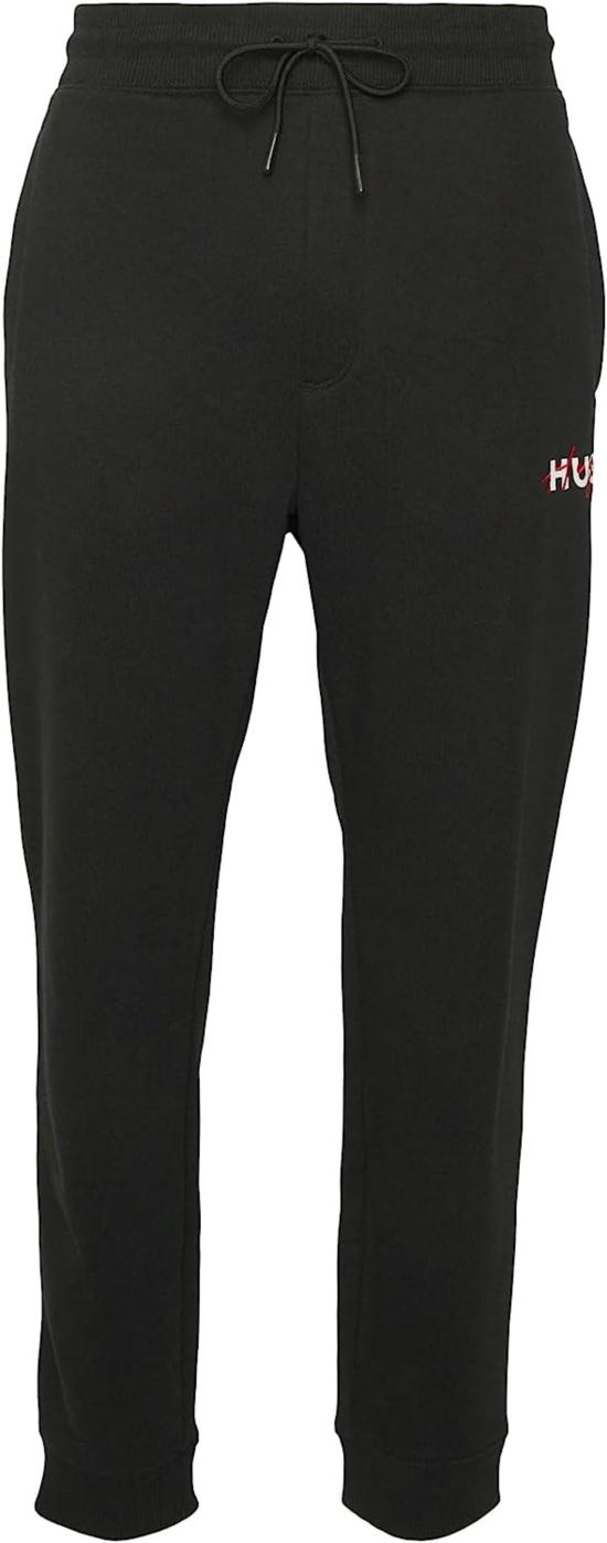  휴고보스 트레이닝/조거 팬츠 Hugo Boss 남성용 블랙 두꺼운 코튼 Drokko 로고 트랙 팬츠 블랙