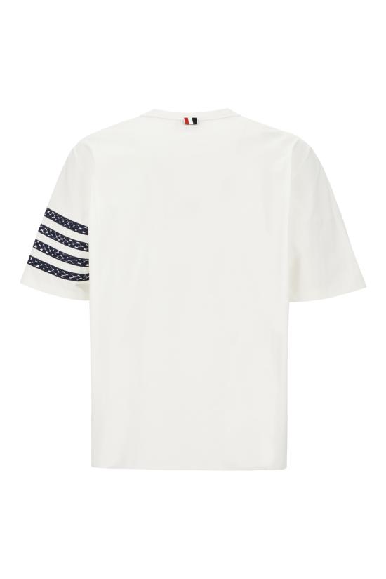 25SS 톰브라운 반팔 티셔츠 MJS278E01454 100 WHITE - THOM BROWNE