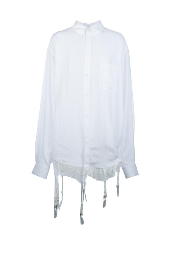 25SS 발렌시아가 셔츠 831656TRO37 9000 WHITE