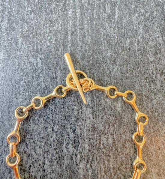  가브리엘라 아티가스 바디 주얼리 가브리엘라 아르티가스 15mm 더블 빔 체인 브레이슬릿, 투스크 클래스프 골드 베르메일 - GABRIELA ARTIGAS