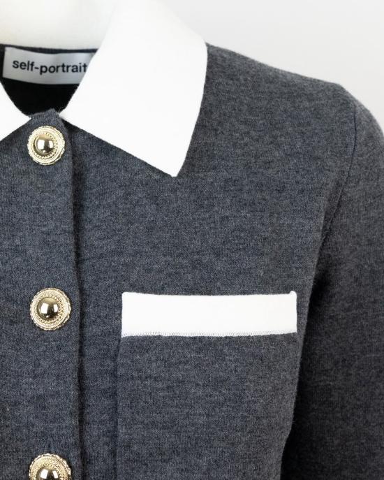 25FW 셀프 포트레이트 가디건 PF25048CGR GREY - SELF PORTRAIT