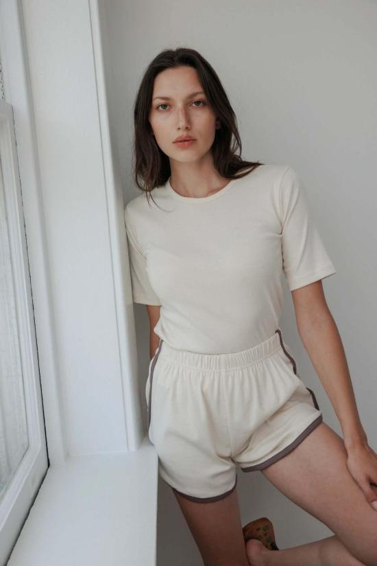  울 하이드 반팔 티셔츠 리브 티셔츠 - WOL HIDE