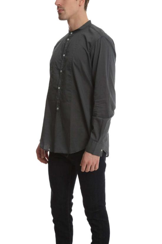  마시모 알바 긴팔 셔츠 마스미오 알바 프리스트 칼라  그래파이트 - MASSIMO ALBA