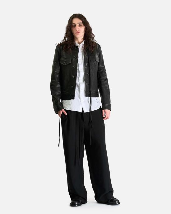  앤 드뮐미스터 스트레이트 팬츠 핀 하이 컴포트 팬츠 - ANN DEMEULEMEESTER