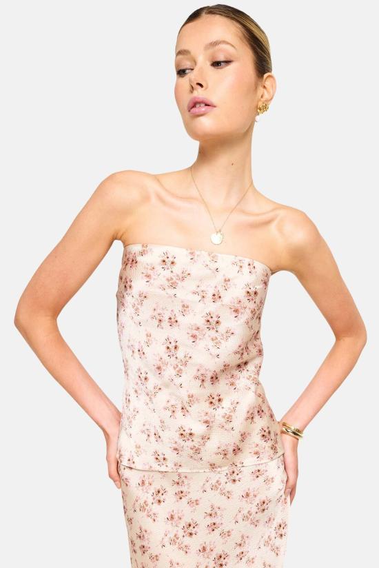  카미 뉴욕 캐미솔 캐미 NYC 프리마 해머드 실크 스트랩리스  더치 필즈 - CAMI NYC