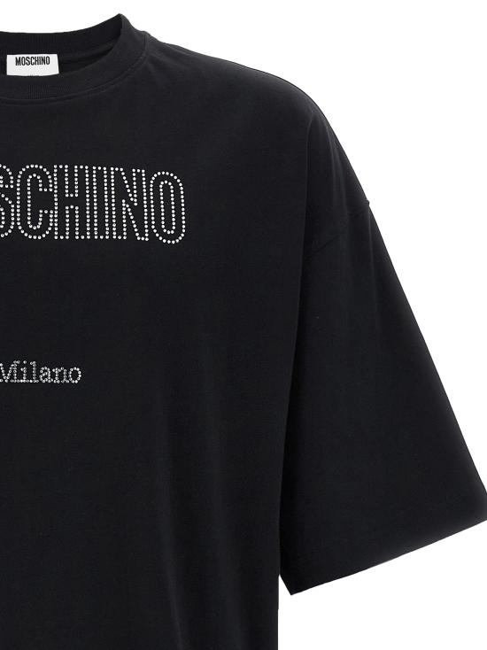 25FW 모스키노 반팔 티셔츠 V071052411555 Black - MOSCHINO