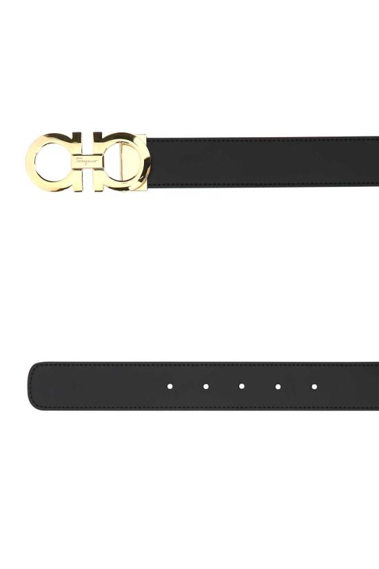  살바토레 페라가모 간치니 레더 벨트 675542586940 NERHIC BLACK - SALVATORE FERRAGAMO