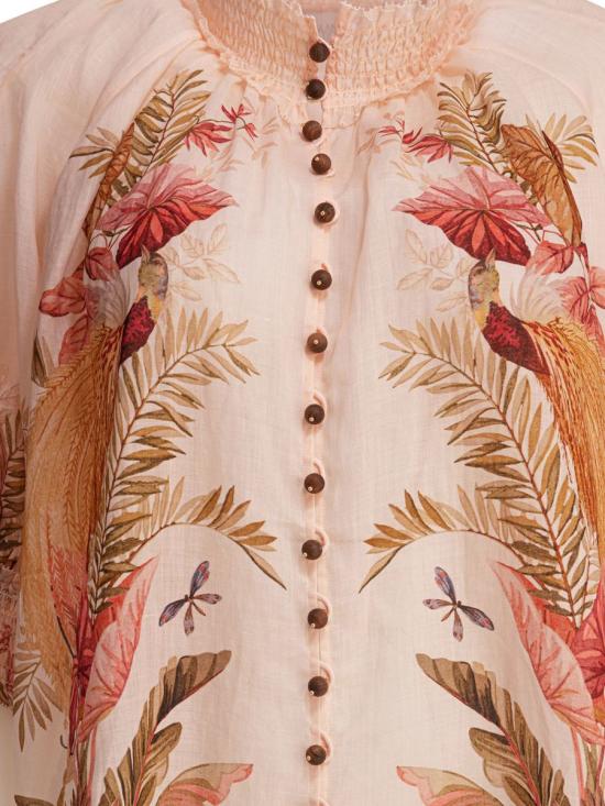 25FW 짐머만 반팔 티셔츠 4556TSS253CRMPLMFLO CREAM PALM FLORAL - ZIMMERMANN