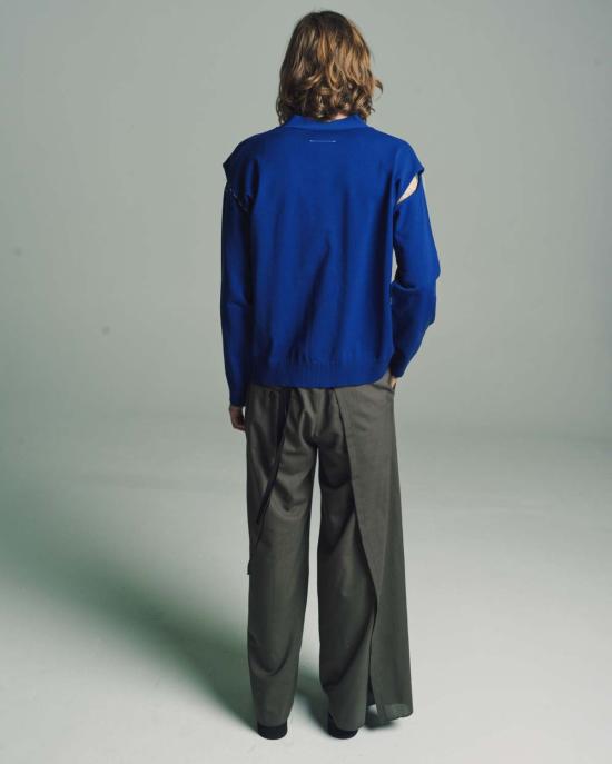  MM6 메종마르지엘라 가디건 Mm6 메종 마르지엘라 미니멀 카디건 블루테 - MM6 MAISON MARGIELA