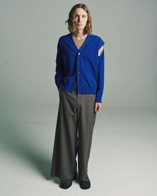  MM6 메종마르지엘라 가디건 Mm6 메종 마르지엘라 미니멀 카디건 블루테 - MM6 MAISON MARGIELA