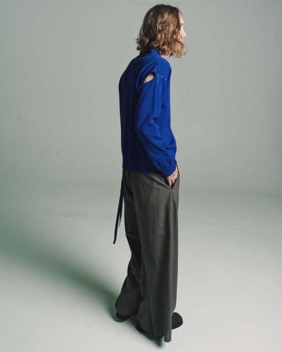  MM6 메종마르지엘라 가디건 Mm6 메종 마르지엘라 미니멀 카디건 블루테 - MM6 MAISON MARGIELA