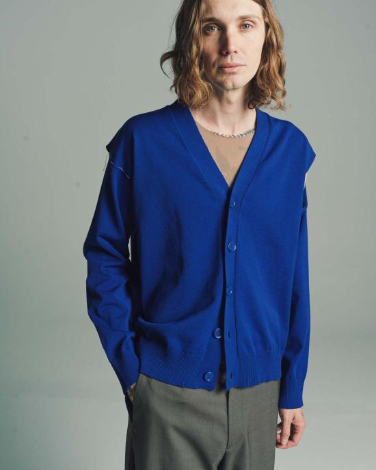  MM6 메종마르지엘라 가디건 Mm6 메종 마르지엘라 미니멀 카디건 블루테