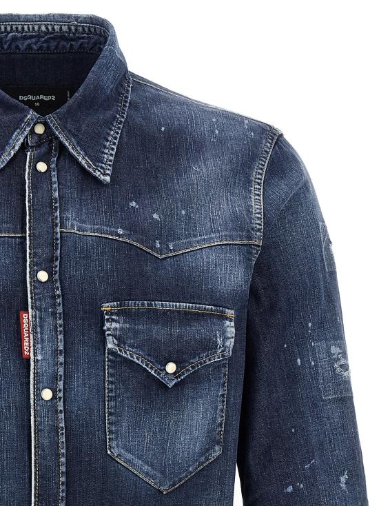 25FW 디스퀘어드2 패션 디스트레스드 웨스턴 셔츠  S74DM0935S30341470 - DSQUARED2