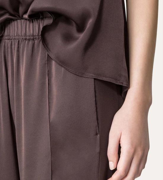  포르테포르테 스트레이트 팬츠 포르테 포르테 실크 새틴 루즈 조거 팬츠 라바 - FORTE FORTE