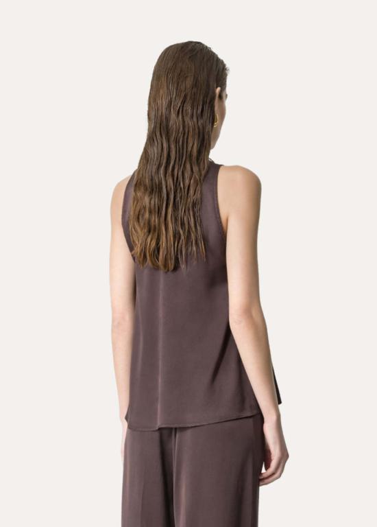  포르테포르테 민소매 티셔츠 포르테 포르테 실크 새틴 탑 라바 - FORTE FORTE